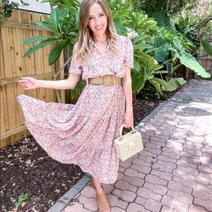 Women’s amazon floral print midi dress size S